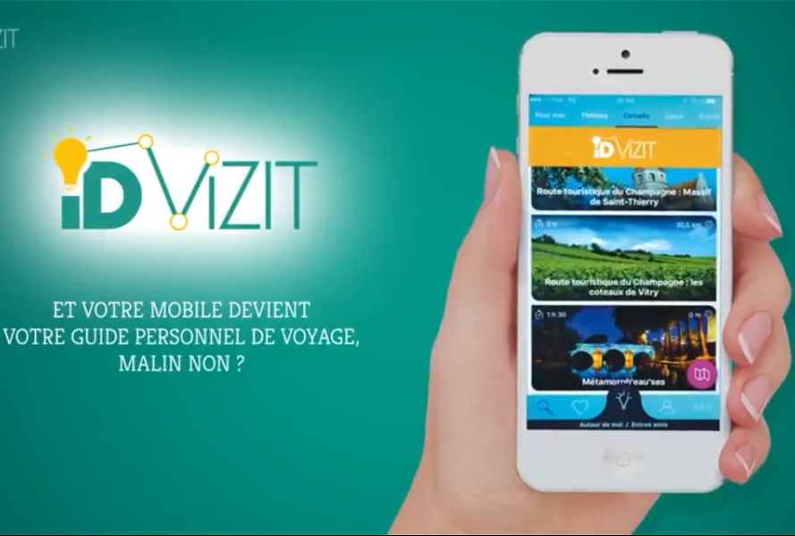 Cette application permettra à un touriste, depuis son smartphone ou sa tablette, de suivre un itinéraire, de s’informer et d’interagir de manière dynamique et personnalisée sur le circuit à emprunter (c) IDVizit