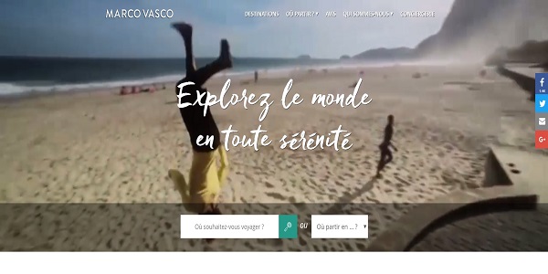 Copie écran de la page d'accueil du site : marcovasco.fr