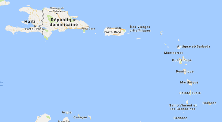 Les risques sanitaires sont élevés dans les Caraïbes depuis le passage de l'ouragan Irma - DR : Google Maps