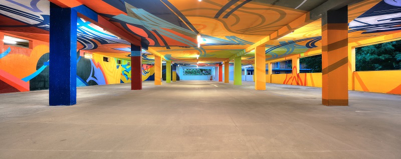 De la couleur en sous-sol pour les vacanciers et habitants de Saint-Gervais. ©JY Raffort De la couleur en sous-sol pour les vacanciers et habitants de Saint-Gervais. ©JY Raffort