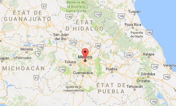 Le tremblement de terre a fait de nombreuses victimes à Mexico et dans les Etats autour de la capitale - DR : Google Maps