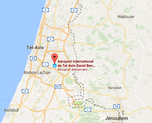 L'aéroport Ben Gourion de Tel Aviv est fermé temporairement pendant les célébrations de Kippour en Israël - DR : Google Maps