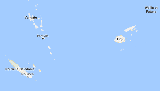 L'archipel de Vanuatu est menacé par 3 volcans qui entrent en éruption - DR : Google Maps
