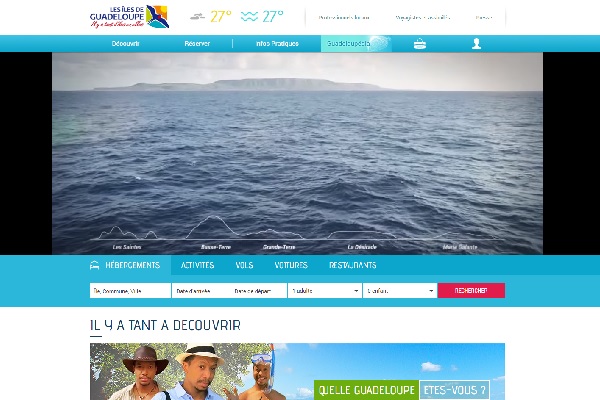 La plateforme Sitecore se chargera d'analyser les données des visiteurs afin d'augmenter leur taux d'engagement - Capture écran du site lesilesdeguadeloupe.com