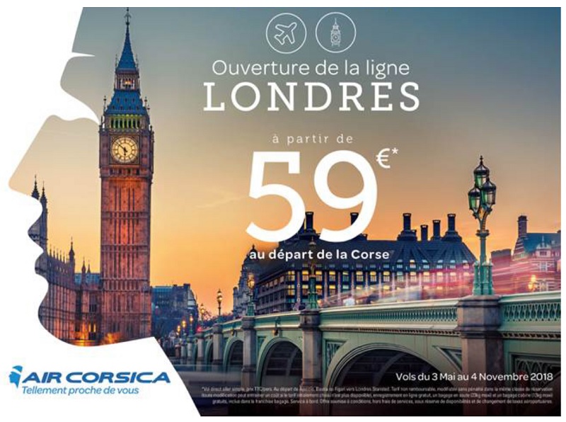 Nouvelle ligne Air Corsica lancée entre la Corse et Londres - DR