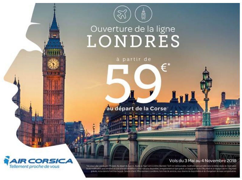 Nouvelle ligne Air Corsica lancée entre la Corse et Londres - DR Nouvelle ligne Air Corsica lancée entre la Corse et Londres - DR