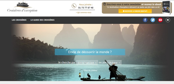 Croisières d'exception sort un nouveau catalogue pour les agents voyages - Copie écran du site croisieres-exception.fr