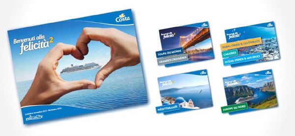 Les 5 nouvelles brochures sont d'ores et déjà disponibles en agence de voyages - Crédit photo : Costa.