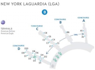 Plan de l'aéroport de LaGuardia - Crédit photo : American Airlines