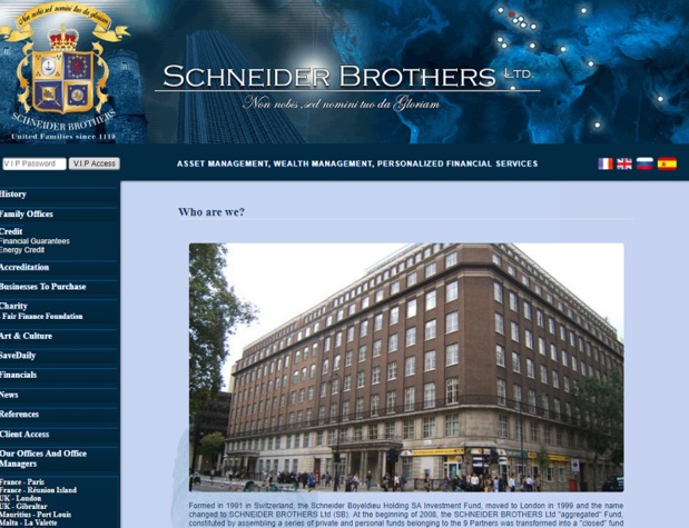 Les opérateurs de voyages et de séjours garantis par Schneider Securities – SB Securities ont jusqu'au 31 décembre 2017 pour trouver un autre garant financier - DR : Capture d'écran Schneider Brothers