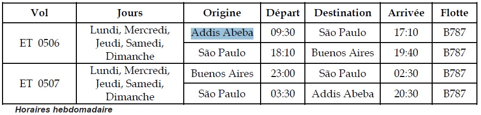Ethiopian Airlines va relier Buenos Aires à Addis Abeba (Ethiopie) dès mars 2018
