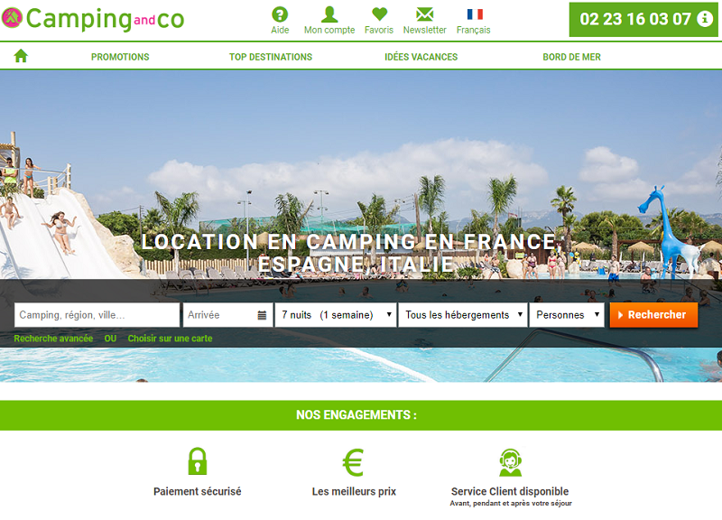 Le site internet de camping-and-co.com - DR Capture écran