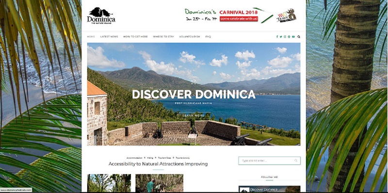 copie d'écran "discover dominica"