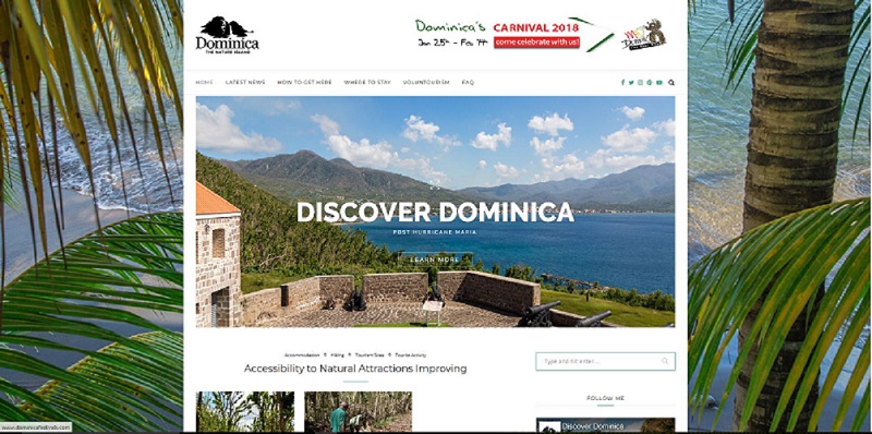 copie d'écran "discover dominica"
