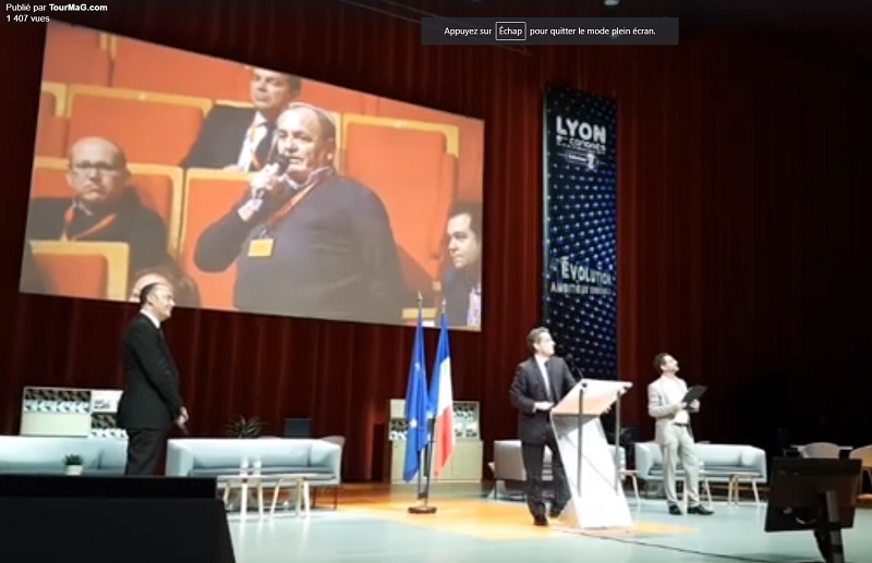Pierre Creuzé lors de l'intervention de Nicolas Sarkozy au Congrès du Selectour à Lyon - Photo CE