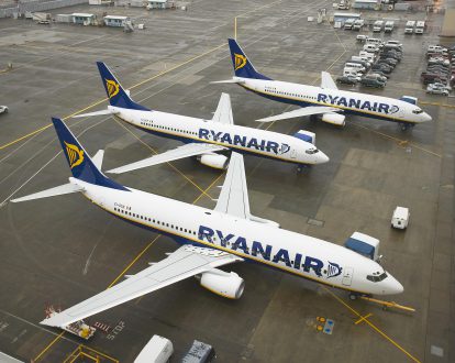 Trois appareils de Ryanair sur le tarmac - Photo Ryanair