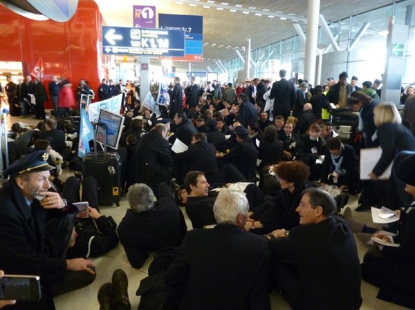 Grève des pilotes d'Air France en 2013 - Crédit photo : compte Facebook SNPL France Alpa