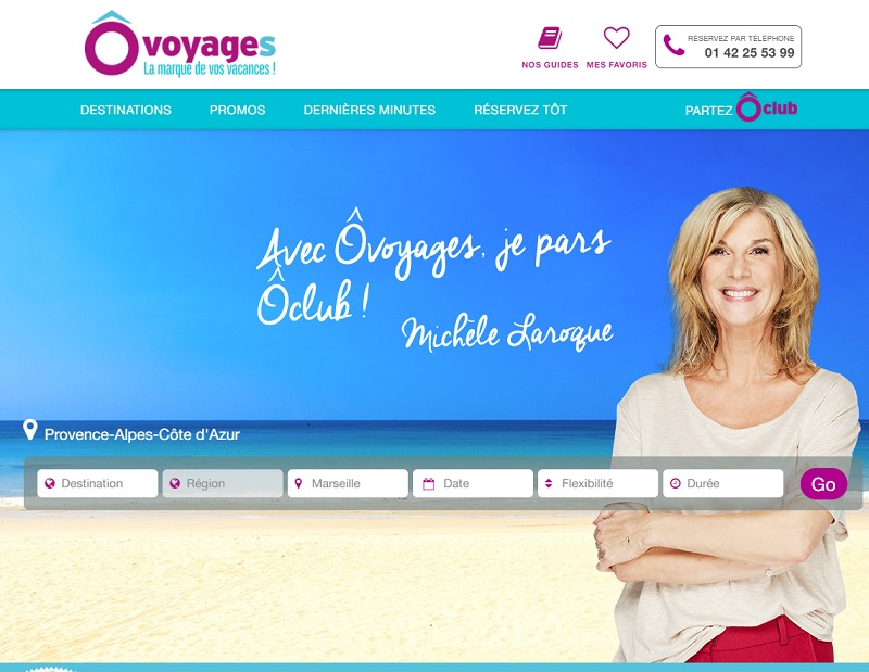 Le tout nouveau site Internet de ÔVoyages - Capture écran