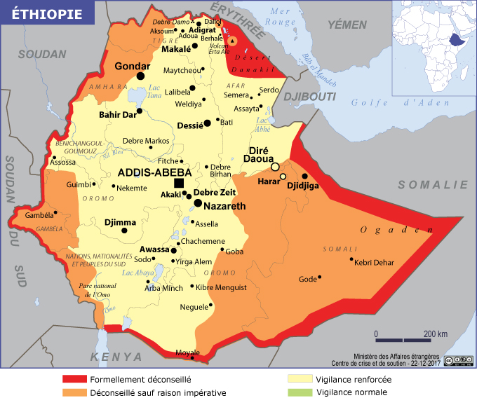 La carte du Ministère des Affaires Etrangères - DR