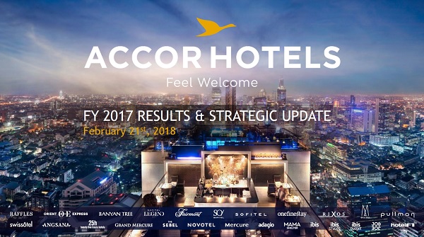 Le résultat annuel 2017 est plutôt bon pour le groupe Accor, avec une croissance du CA de 7,9% - Crédit photo : AccorHotels
