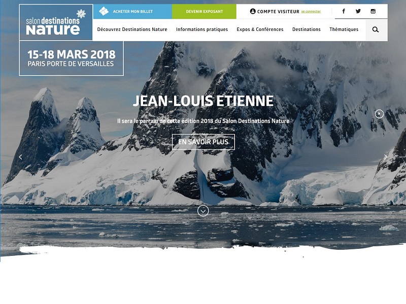 Le salon destinations nature se tiendra mi mars à Paris - copie d'écran