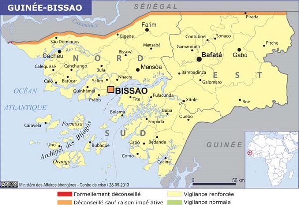 Guinée-Bissau, la zone frontalière avec la Casamance déconseillée - Crédit photo : France Diplomatie