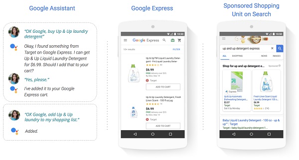 Le programme Actions Shopping de Google permet de réaliser des achats vocaux - Crédit photo : Google