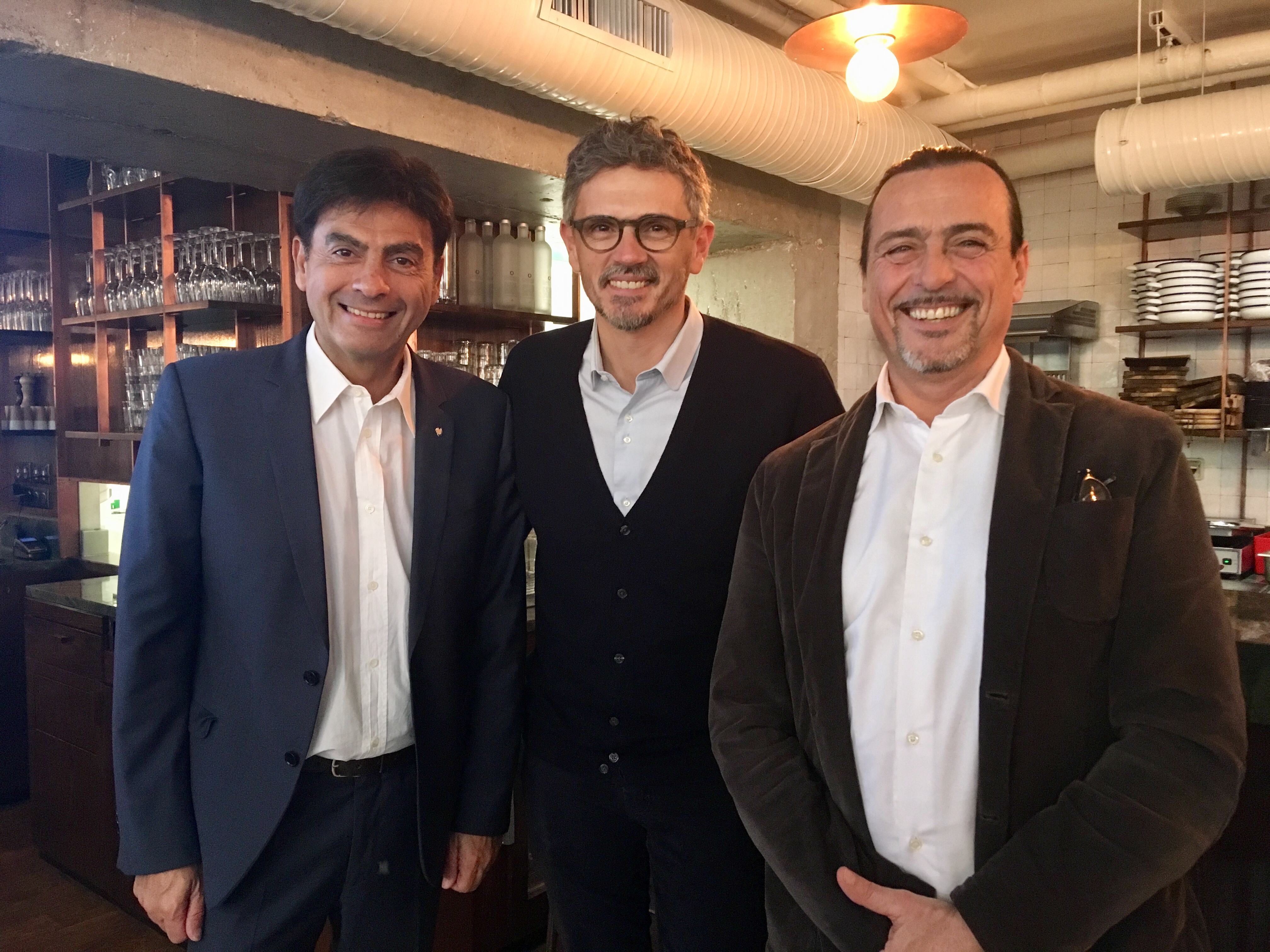 Georges Azouze, président de Costa Croisières France, Christophe Adam, chef pâtissier et Stefano Fontanesi, le Chef Costa Croisières. - CL