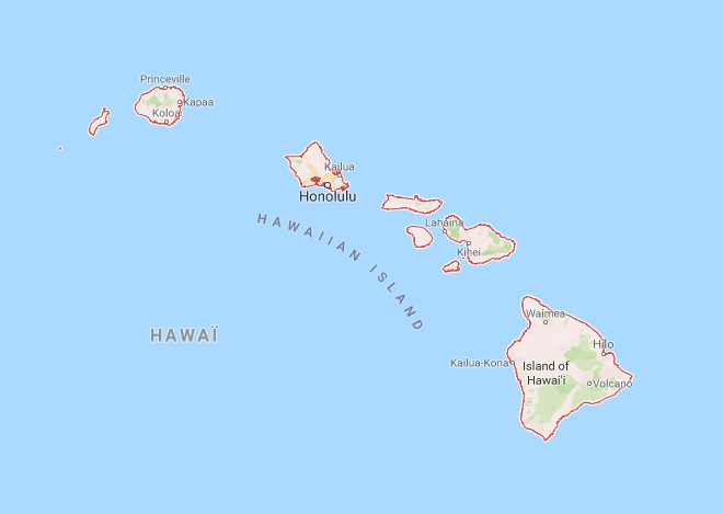Les îles Hawaii font face à de violentes intempéries - DR google Map