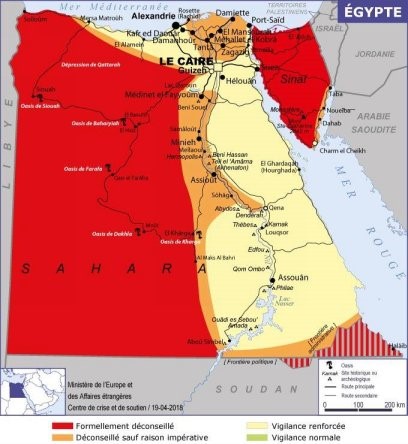 La nouvelle carte de l'Egypte - Crédit photo : Quai d'Orsay