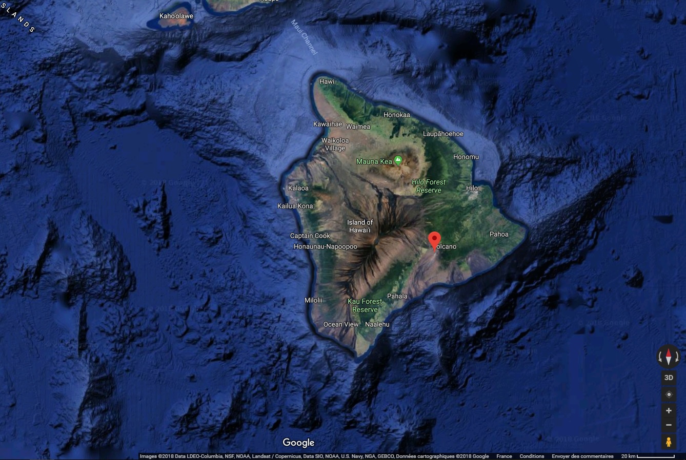 Le Parc National des Volcans est interdit d'accès - Crédit photo : Google Maps