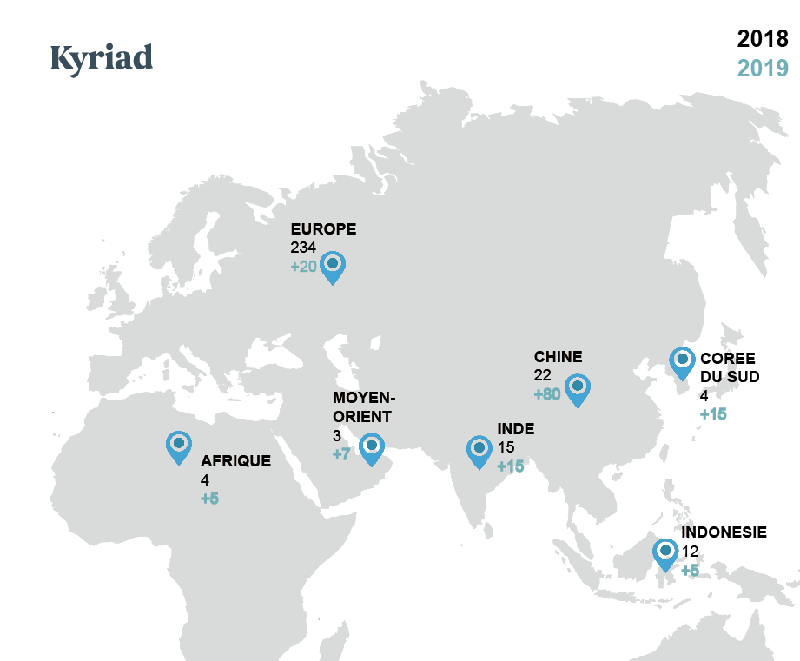Le plan de développement de Kyriad en Asie, en Europe, au Moyen-orient et en Afrique - DR