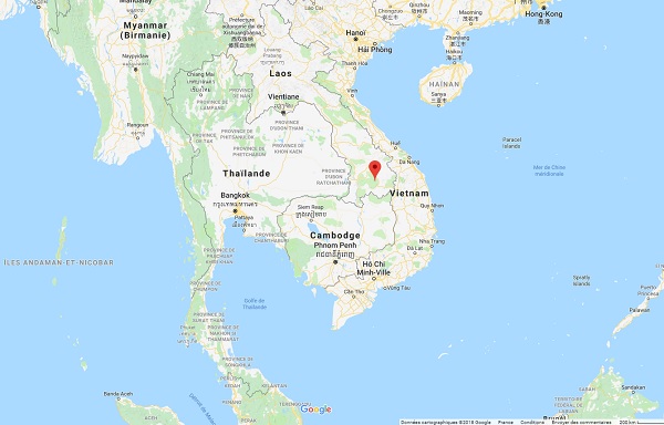 Laos, effondrement d'un barrage dans la province d'Attapeu - Crédit photo : Google Maps