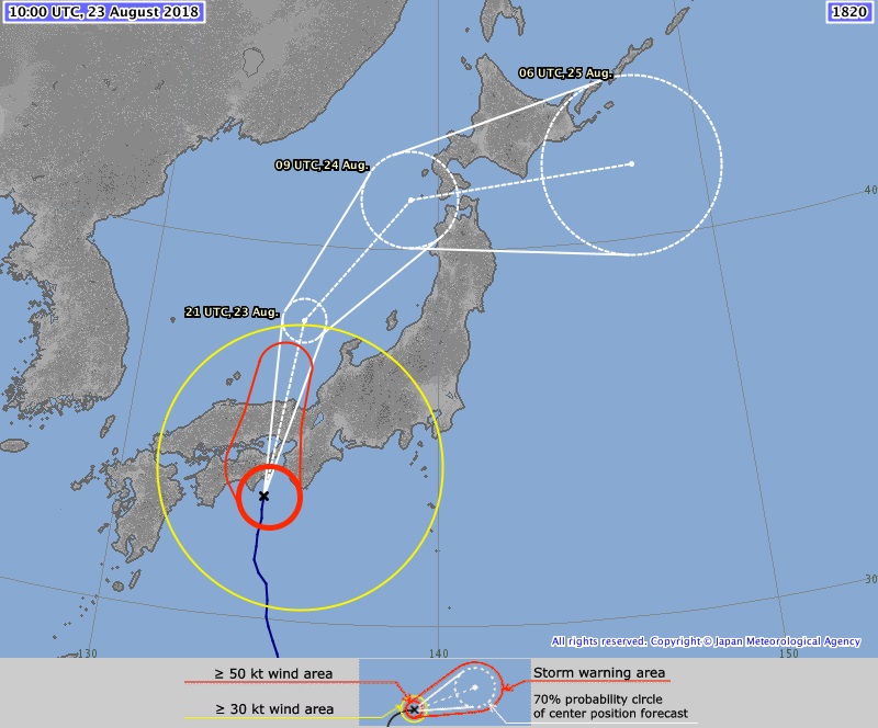 Le Japon attend le typhon cimaron