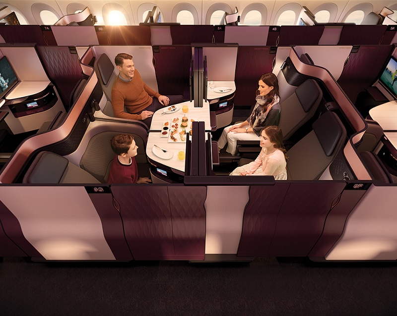 Les Airbus A350-1000 seront équipés de la Qsuite : cabine entièrement transformable et modulable - DR Qatar