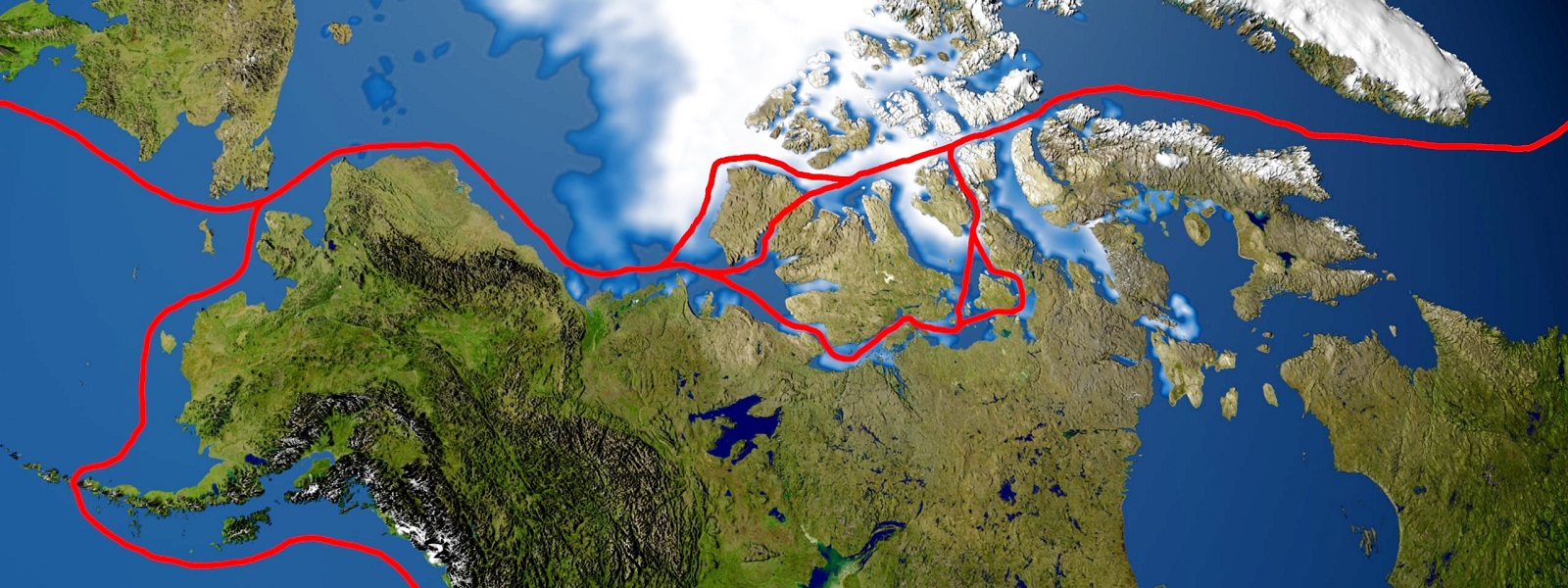 Le passage du nord-ouest est une route maritime qui franchit l'Arctique - image domaine public