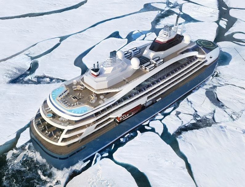 Les clients peuvent déjà pré-réserver leur croisière à bord de ce brise-glace hybride électrique, propulsé au GNL, dès ce jeudi 6 septembre 2018 - DR : Ponant