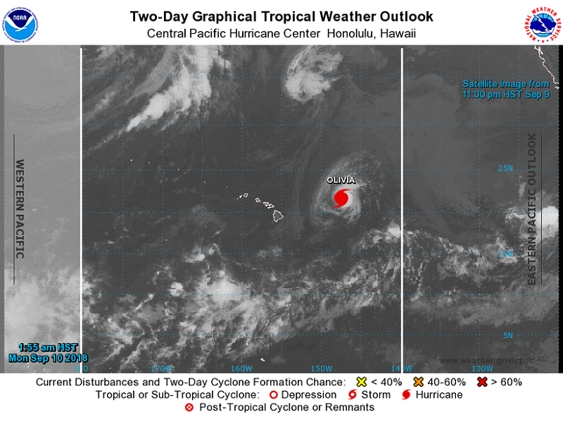 photo satellite prise ce lundi 10 septembre 2018 à 14h heure française - photo NWS Central Pacific Hurricane Center Honolulu photo satellite prise ce lundi 10 septembre 2018 à 14h heure française - photo NWS Central Pacific Hurricane Center Honolulu