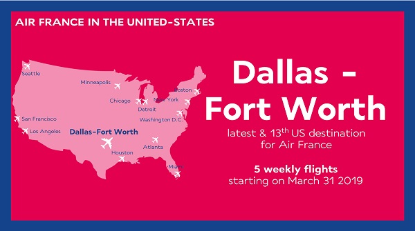 Dallas est la nouvelle ligne dévoilée par Air France, reliant la France aux USA - Crédit photo : Air France