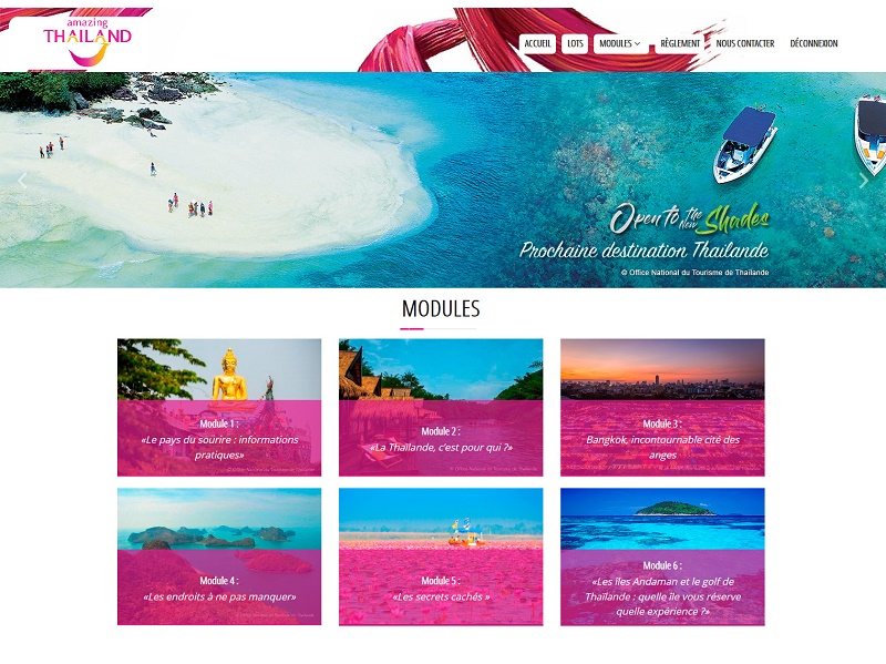 L'Office du tourisme de Thaïlande met en place un programme de e-learning - copie d'écran