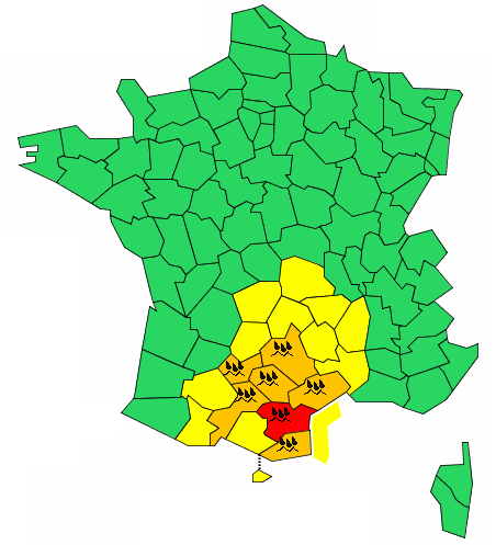 Météo France : l'Aude placée en vigilance rouge