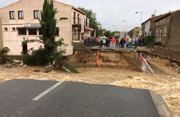 A Villegailhenc dans l'Aude, la pluie a causé des dégâts immenses - Crédit photo : compte Twitter @BenjaminPeter