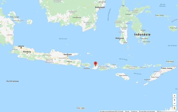 L'île de Lombok particulièrement touchée par les cas de paludisme - Crédit photo : Google Maps
