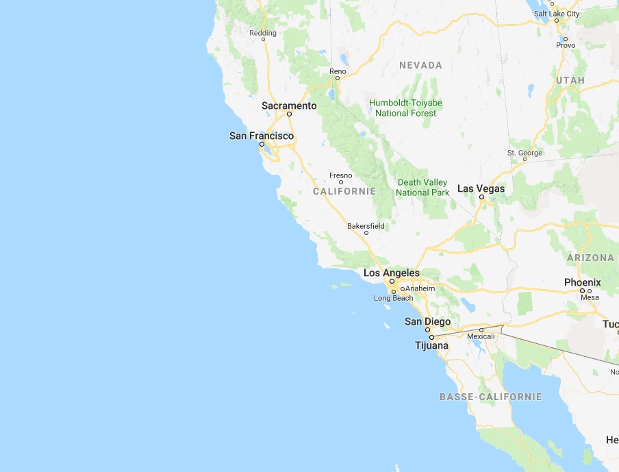 Plusieurs localités ont été évacuées en raison des incendies qui frappent la Californie - DR Google Map