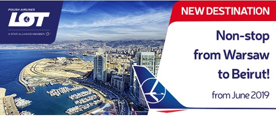 Les vols entre Varsovie et Beyrouth seront opérés entre le 14 juin et le 15 septembre 2019 - DR LOT