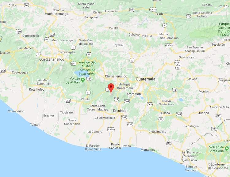 Le volcan Fuego est entré en éruption au Guatemala - DR Google Maps
