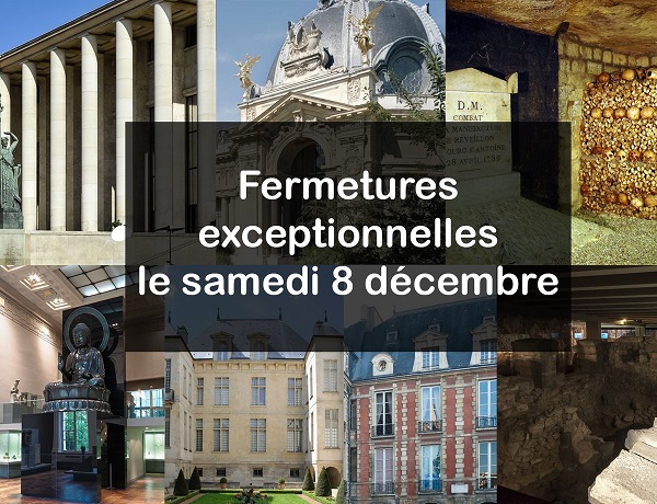 La liste des musées fermés à Paris, le samedi 8 décembre 2018, s'allonge - Crédit photo : compte Twitter @parismusees