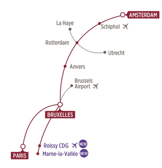 La nouvelle ligne entre Marne-la-Vallée et Amsterdam - DR