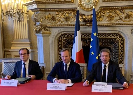 Le 17 janvier 2019, Georges Rudas, président de la CFET et Christian Mantei, directeur général d'Atout France, ont signé, en présence de Jean-Baptiste Lemoyne, secrétaire d’Etat auprès du MAE, une convention de partenariat - DR : Atout France