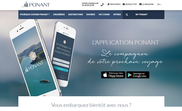 Ponant lance son application mobile à bord